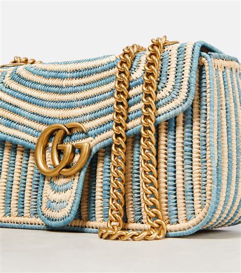 gucci raffia shoulder bag|GUCCI PVC.